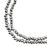 Crystal Lane Rondelle 2 Strand 7in (apx246pcs) 1.5x2.5mm Opaque Silver Iris